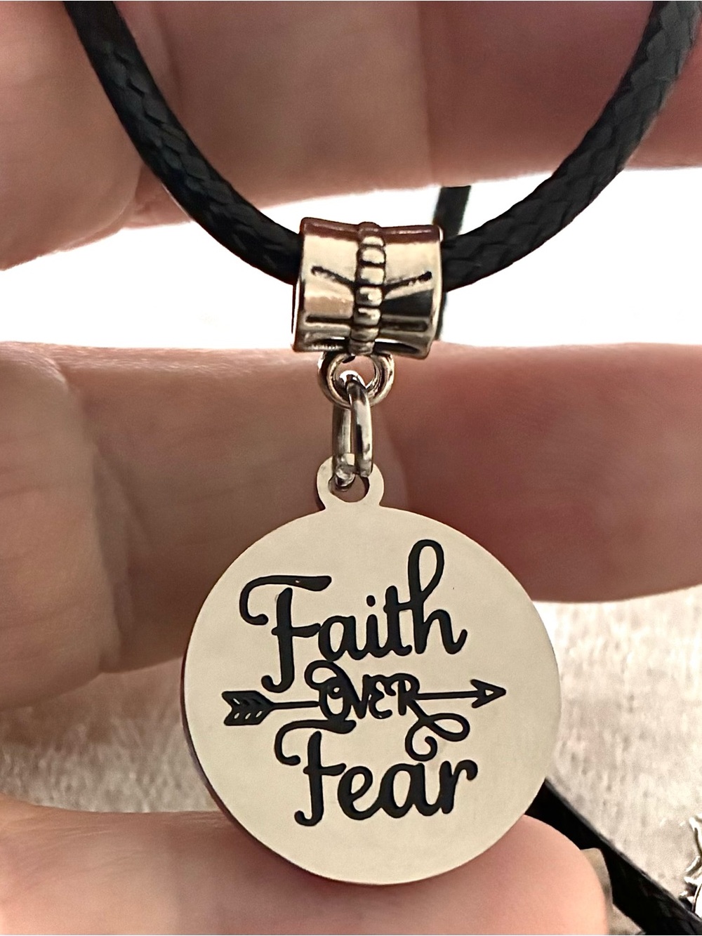 FAITH OVER FEAR INSPIRATIONAL NECKLACE